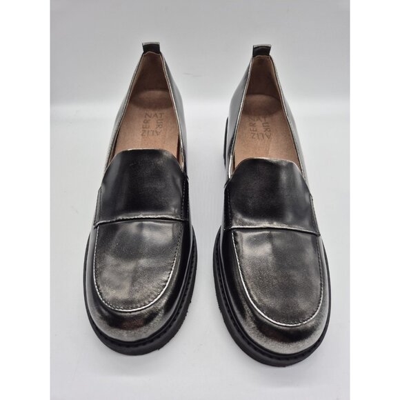 Naturalizer Women's Shoes Size 7.5 Loafers Leather Black/Gray Chunky Darry 375 - Picture 1 of 10